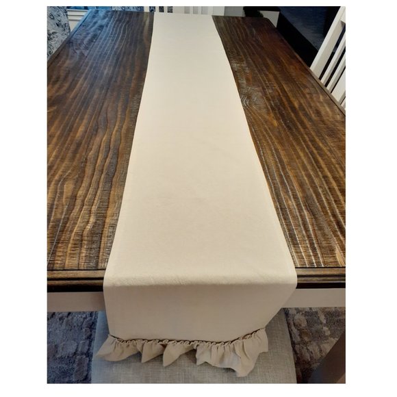 Farmhouse Table Runner Country Cottage Decor Cotton Decorative Dining Cloth 72" - Picture 4 of 9